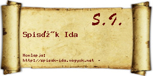 Spisák Ida névjegykártya